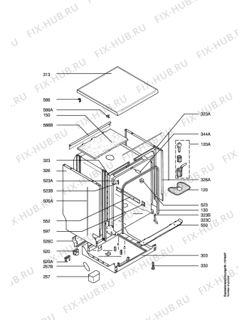 Взрыв-схема посудомоечной машины Arthur Martin ASF2658-W - Схема узла Housing 001